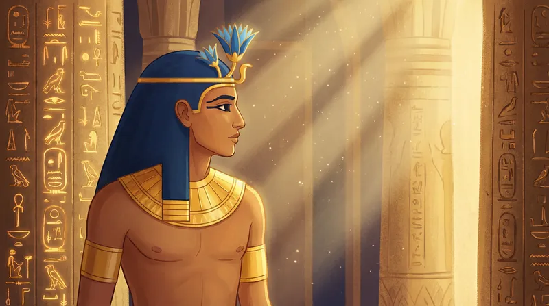 Bůh Nefertem s lotosovým květem na hlavě